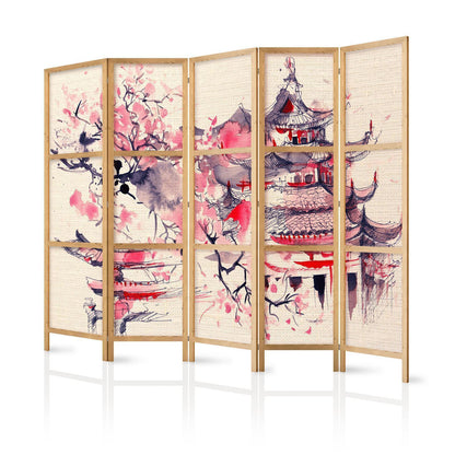Japanischer Paravent „In a Temple“ – Stilvolle Raumtrennung mit fernöstlichem Flair sawelt.eu