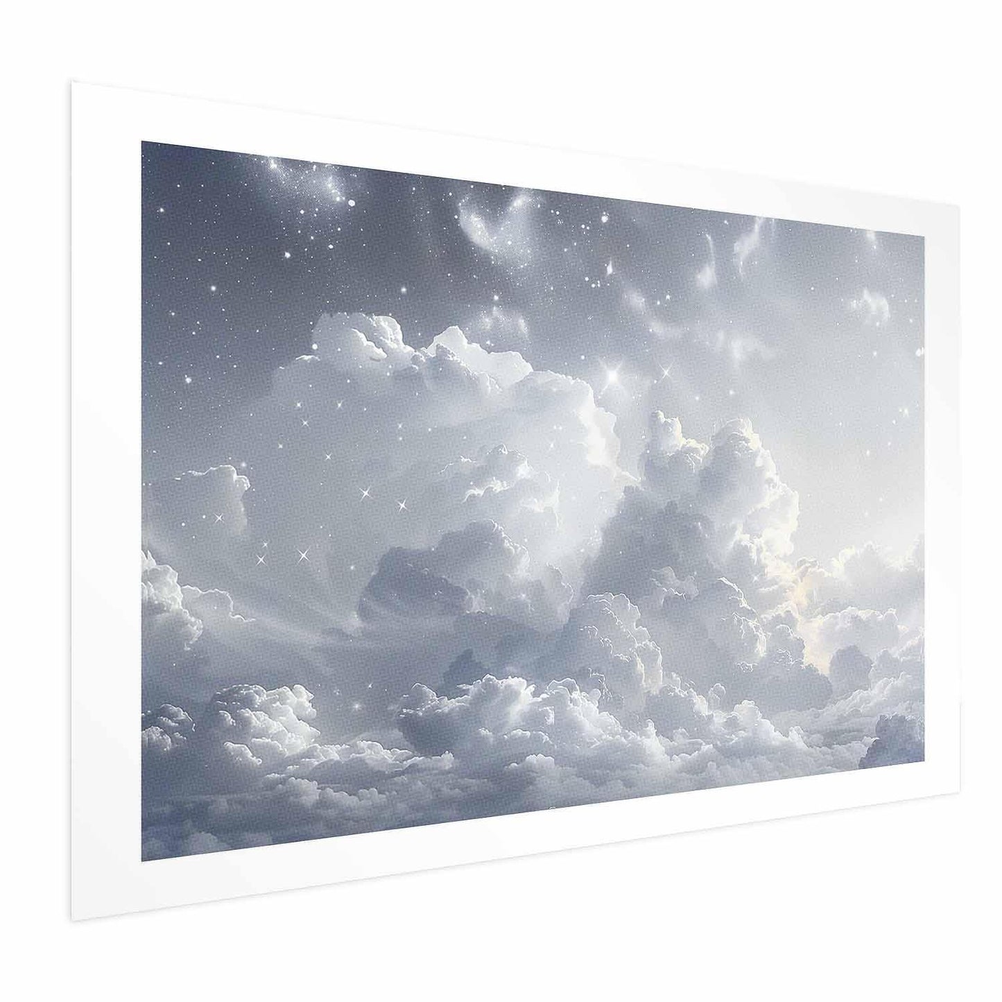 Poster - Astral Calm: Stars Scattered Over Delicate Clouds Artgeist