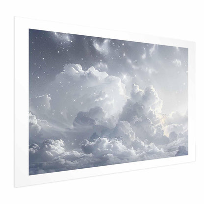 Poster - Astral Calm: Stars Scattered Over Delicate Clouds Artgeist