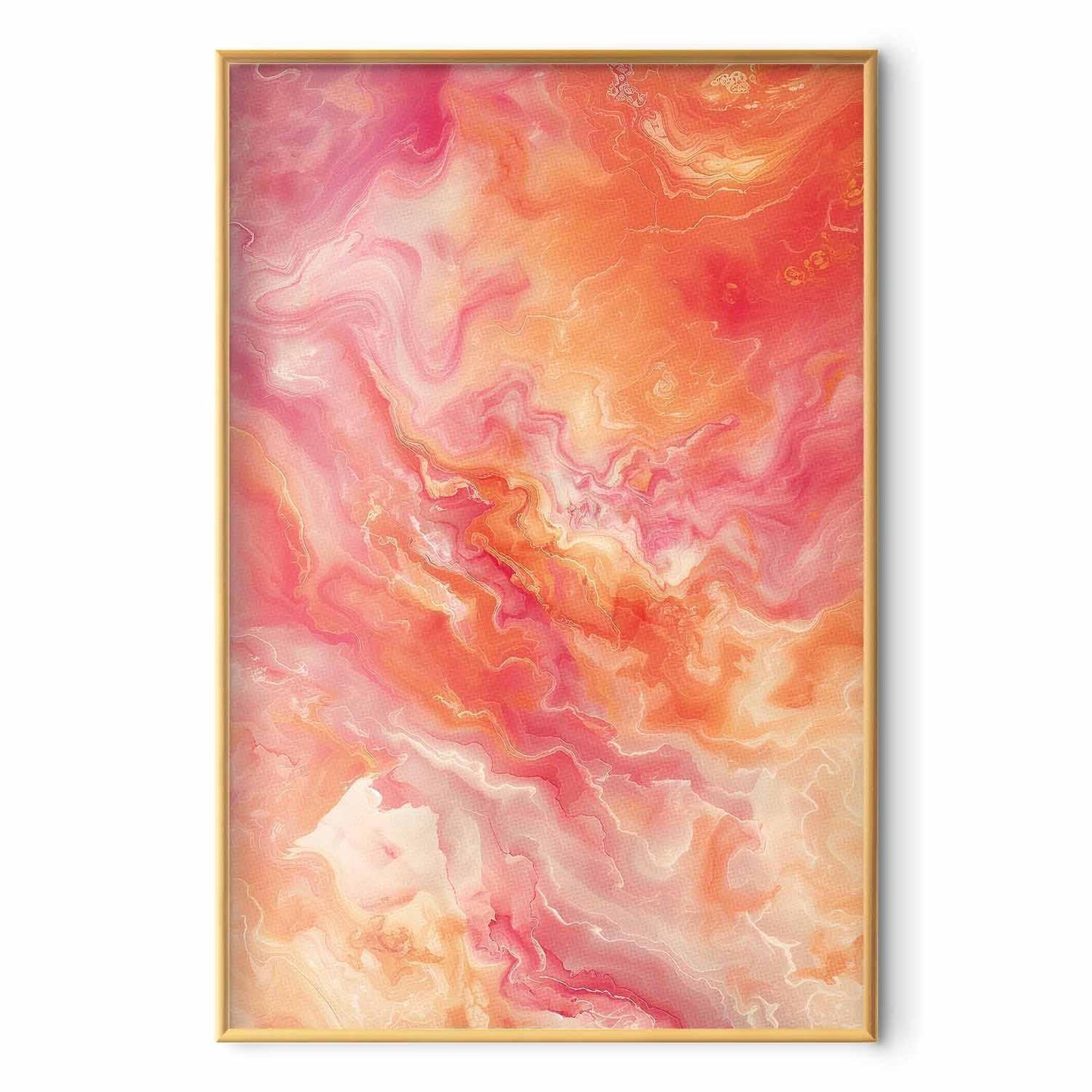 Poster - Fiery Colors - dynamic shapes in fire and pink tones