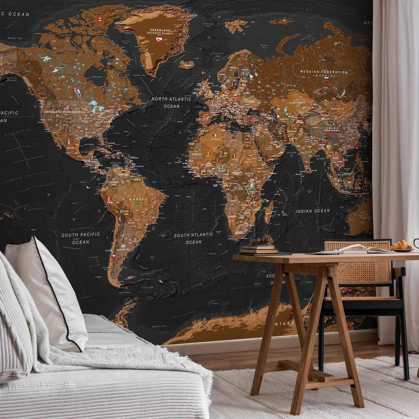Fototapete - World: Stylish Map