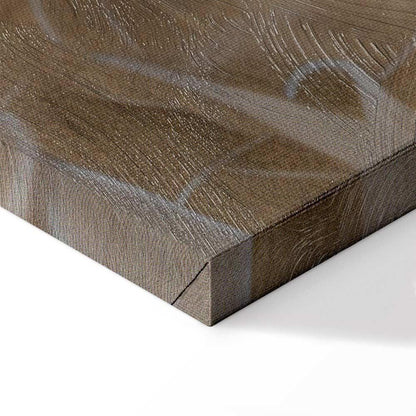 Leinwandbild - Floral Ornaments Carved in Delicate Sepia and Brown Shades