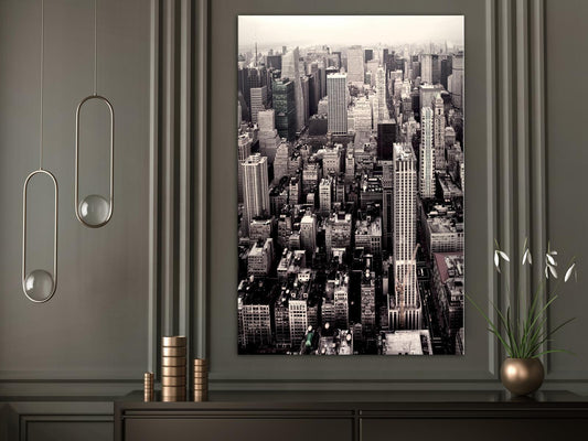 Leinwandbild - Manhattan In Sepia (1 Part) Vertical