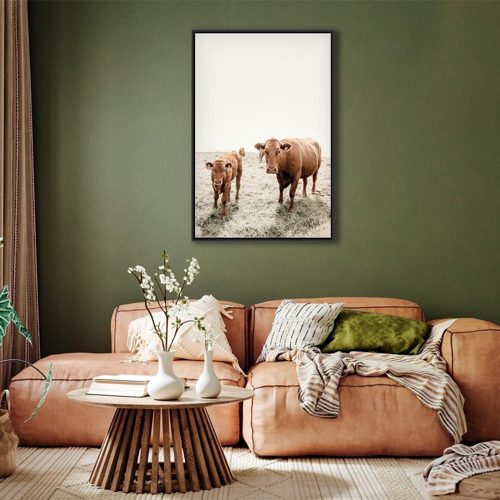 Leinwandbild - Mother and Calf (1 Part) Vertical