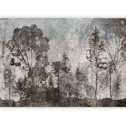 Fototapete Symbiose mit der Natur - Harmonische Waldlandschaft mit natürlichen Grüntönen