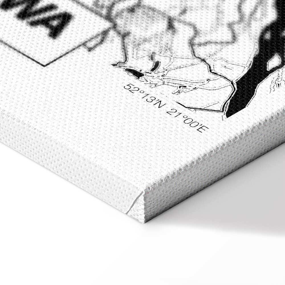 Leinwandbild - City Plan: Warszawa (1 Part) Vertical