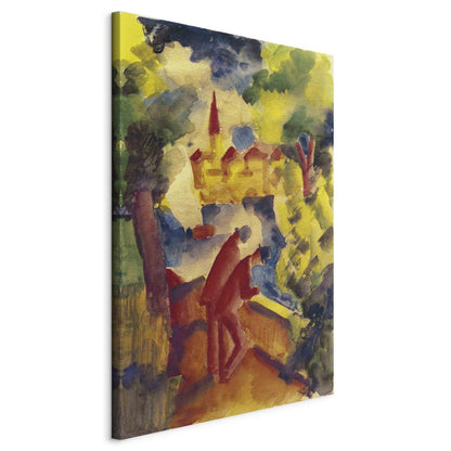 Leinwandbild - Männer auf der Straße am See (August Macke) Artgeist