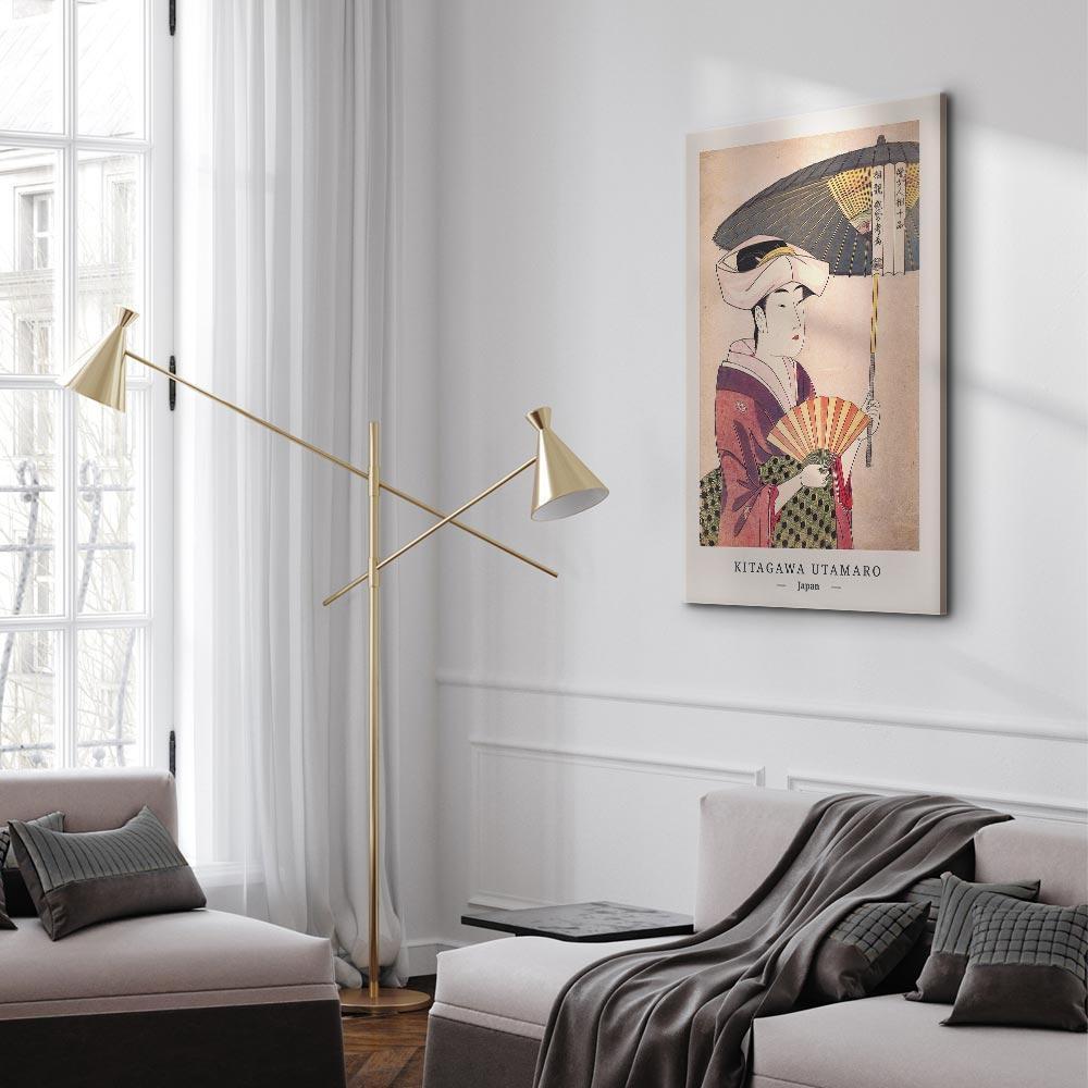 Leinwandbild - Woman With an Umbrella (1 Part) Vertical