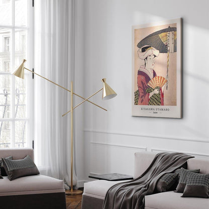 Leinwandbild - Woman With an Umbrella (1 Part) Vertical