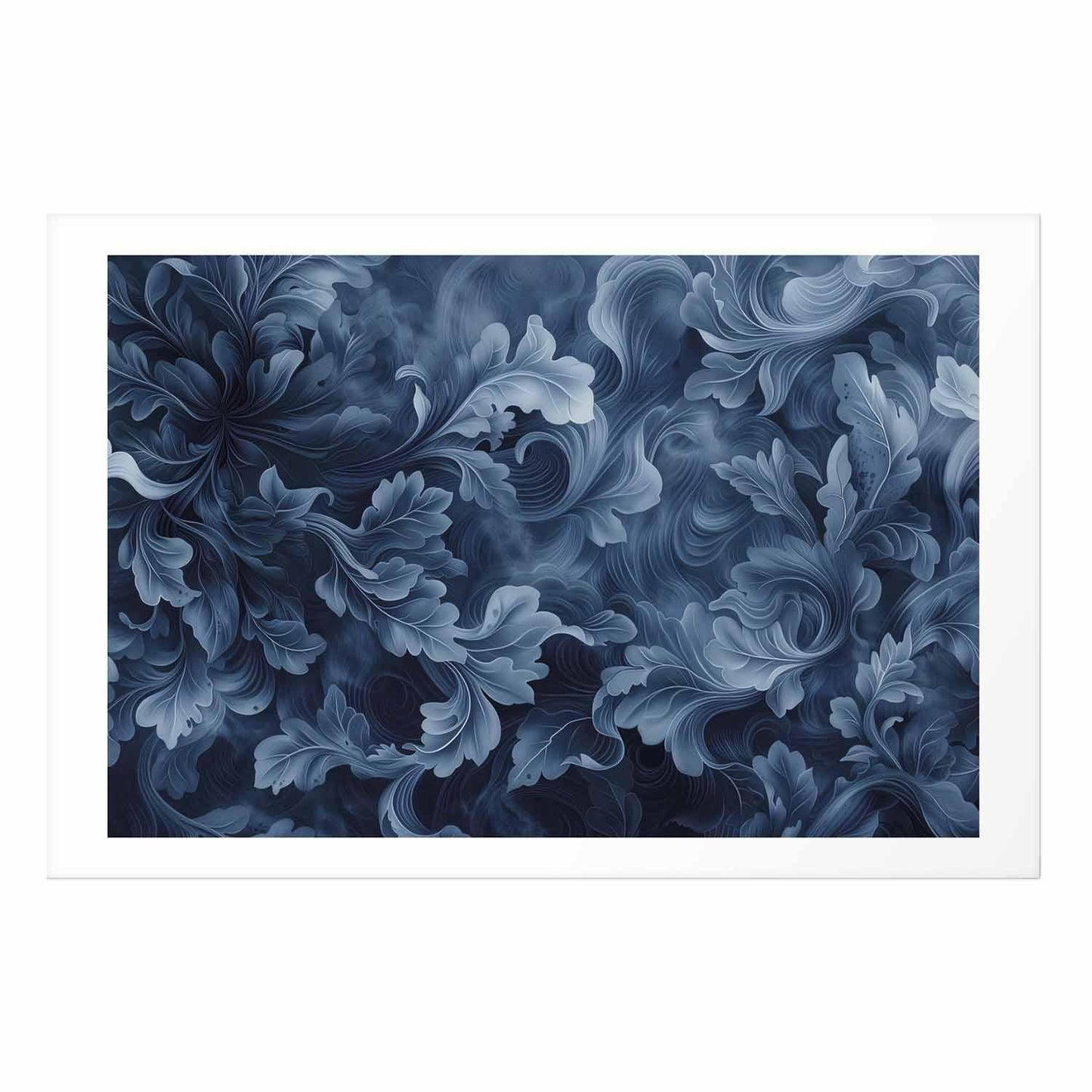 Poster - Dense, Dark Blue Abstract Ornaments