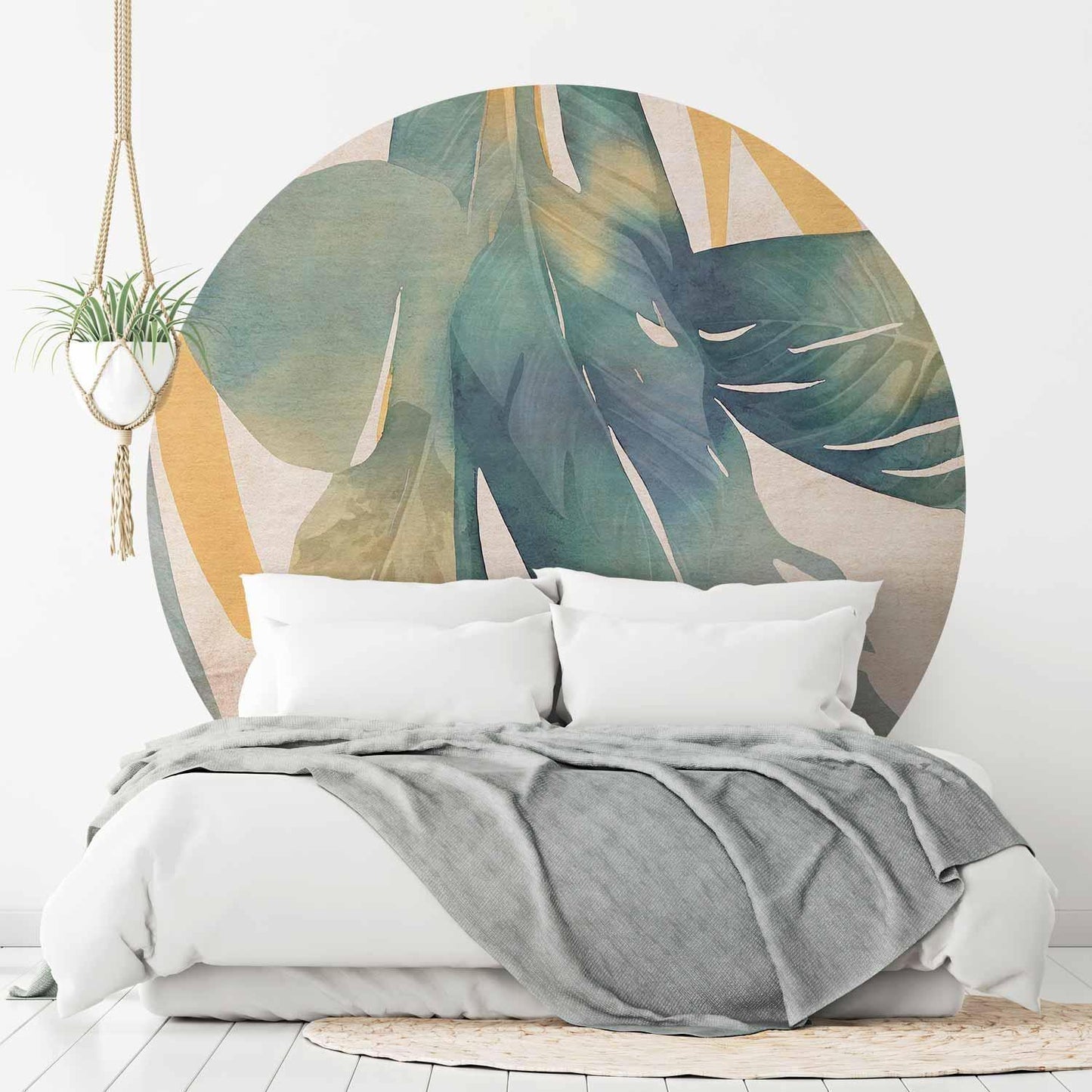 Runde Fototapete - Watercolour tropics