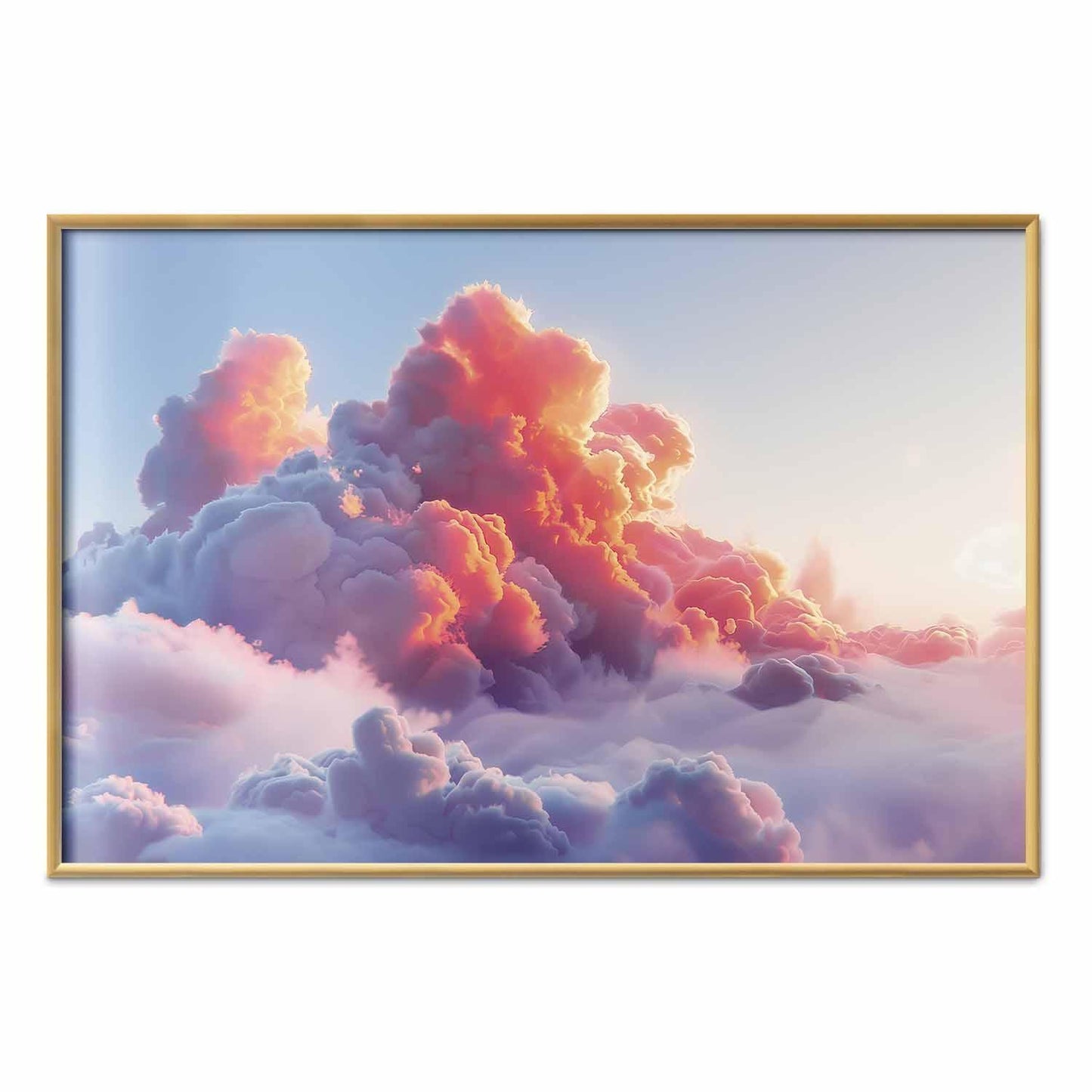 Poster - Dusk Spectacle: Clouds in Shades of Pink and Purple