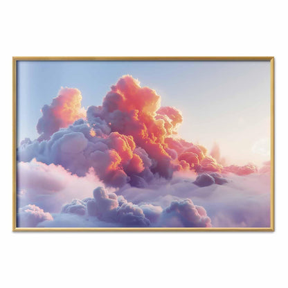 Poster - Dusk Spectacle: Clouds in Shades of Pink and Purple
