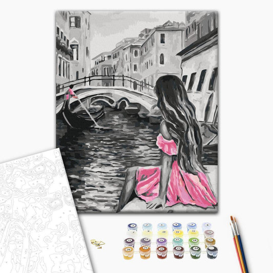 Malen nach Zahlen - Venice (A Girl In A Pink Dress)