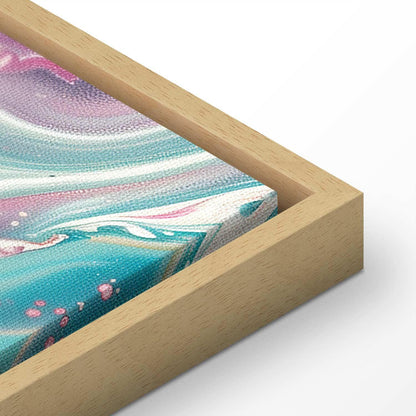 Leinwandbild - Colorful Chaos - Dynamic Shapes in Shades of Pink Yellow and Blue