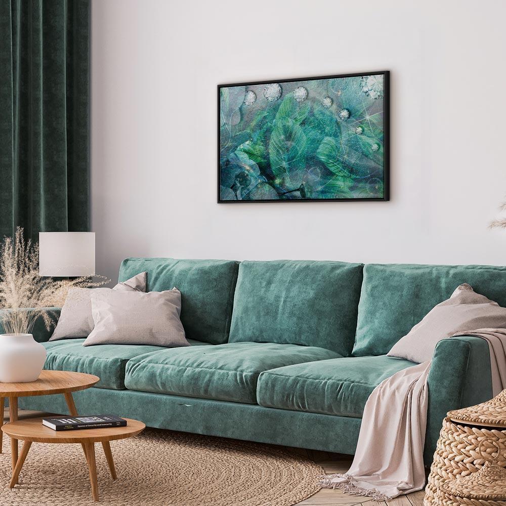 Leinwandbild - Turquoise Leaves (1 Part) Wide