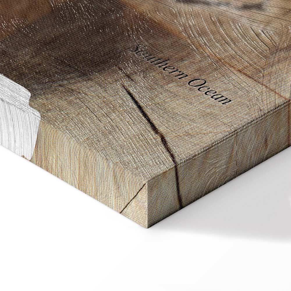 Leinwandbild - World Map: Wooden Mosaic