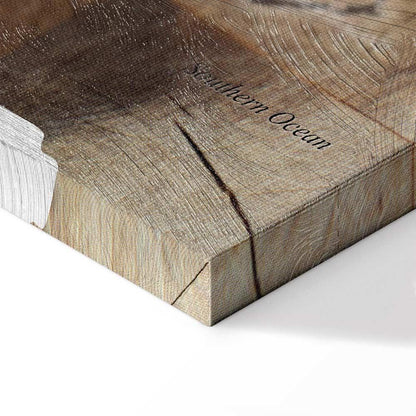 Leinwandbild - World Map: Wooden Mosaic