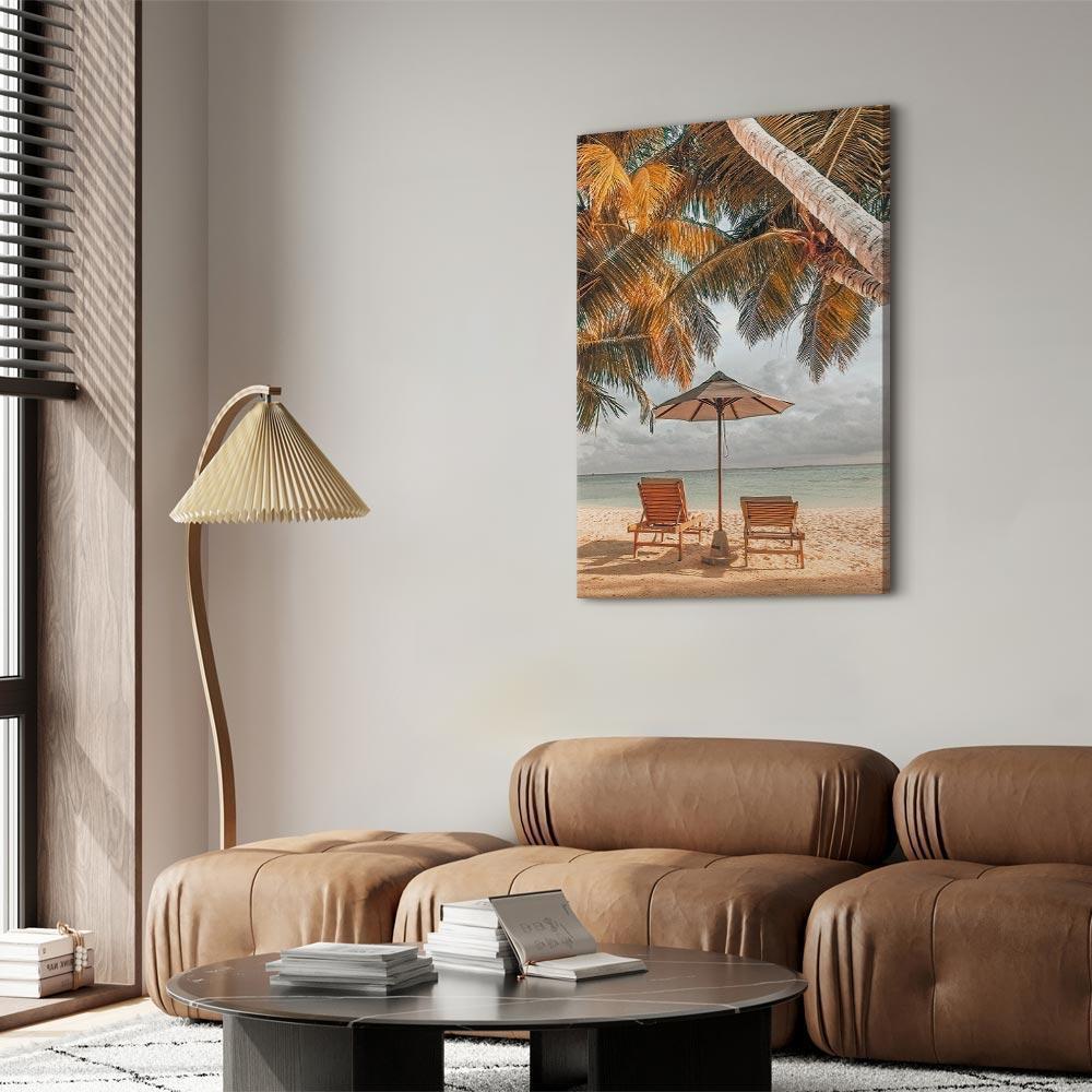 Leinwandbild - Palm Umbrella (1 Part) Vertical