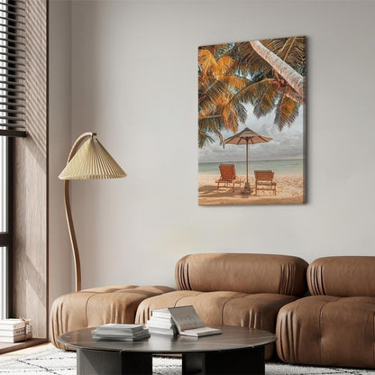 Leinwandbild - Palm Umbrella (1 Part) Vertical