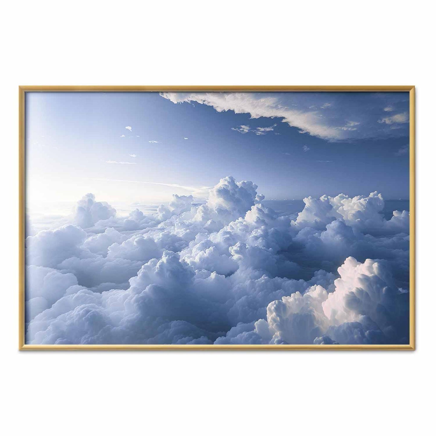 Poster - Aerial Landscapes: Sunbeams Illuminating Puffy Cloud Formations