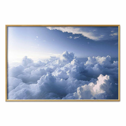 Poster - Aerial Landscapes: Sunbeams Illuminating Puffy Cloud Formations