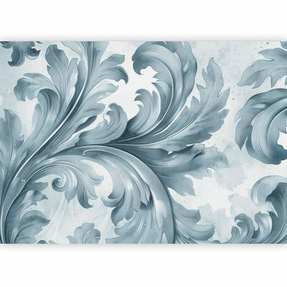 Fototapete - Stone Baroque Ornaments in Light Shades of Gray-Blue Artgeist