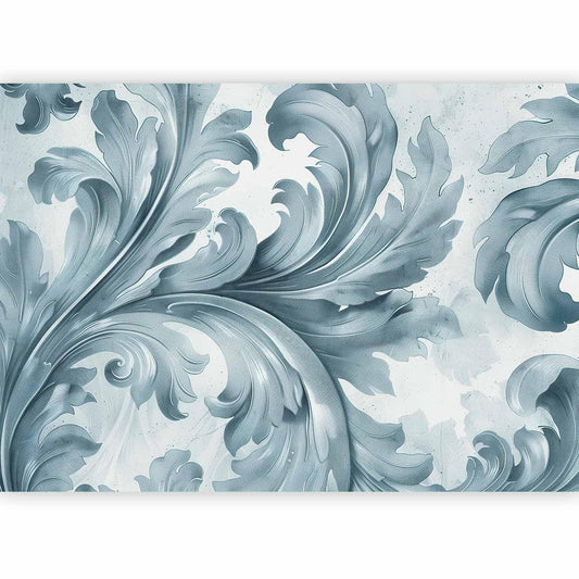 Fototapete - Stone Baroque Ornaments in Light Shades of Gray-Blue Artgeist