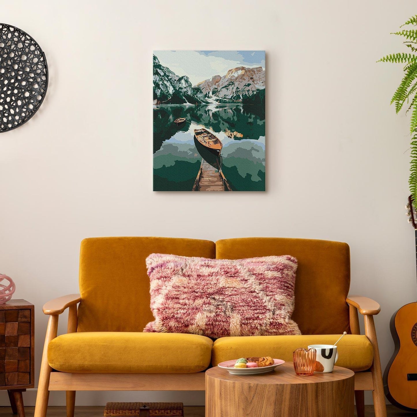 Malen nach Zahlen - Boats in the Dolomites