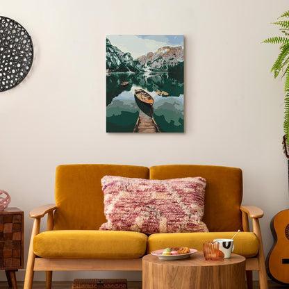 Malen nach Zahlen - Boats in the Dolomites