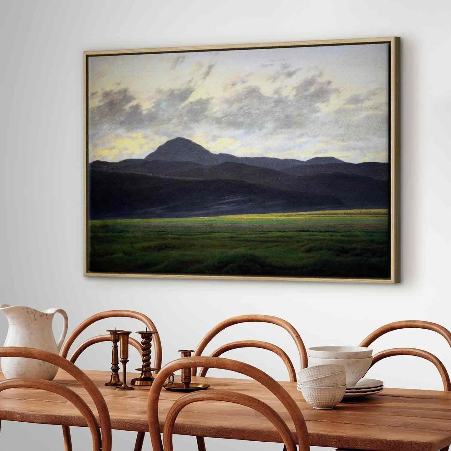 Leinwandbild - Berglandschaft in Böhmen (Caspar David Friedrich) Artgeist