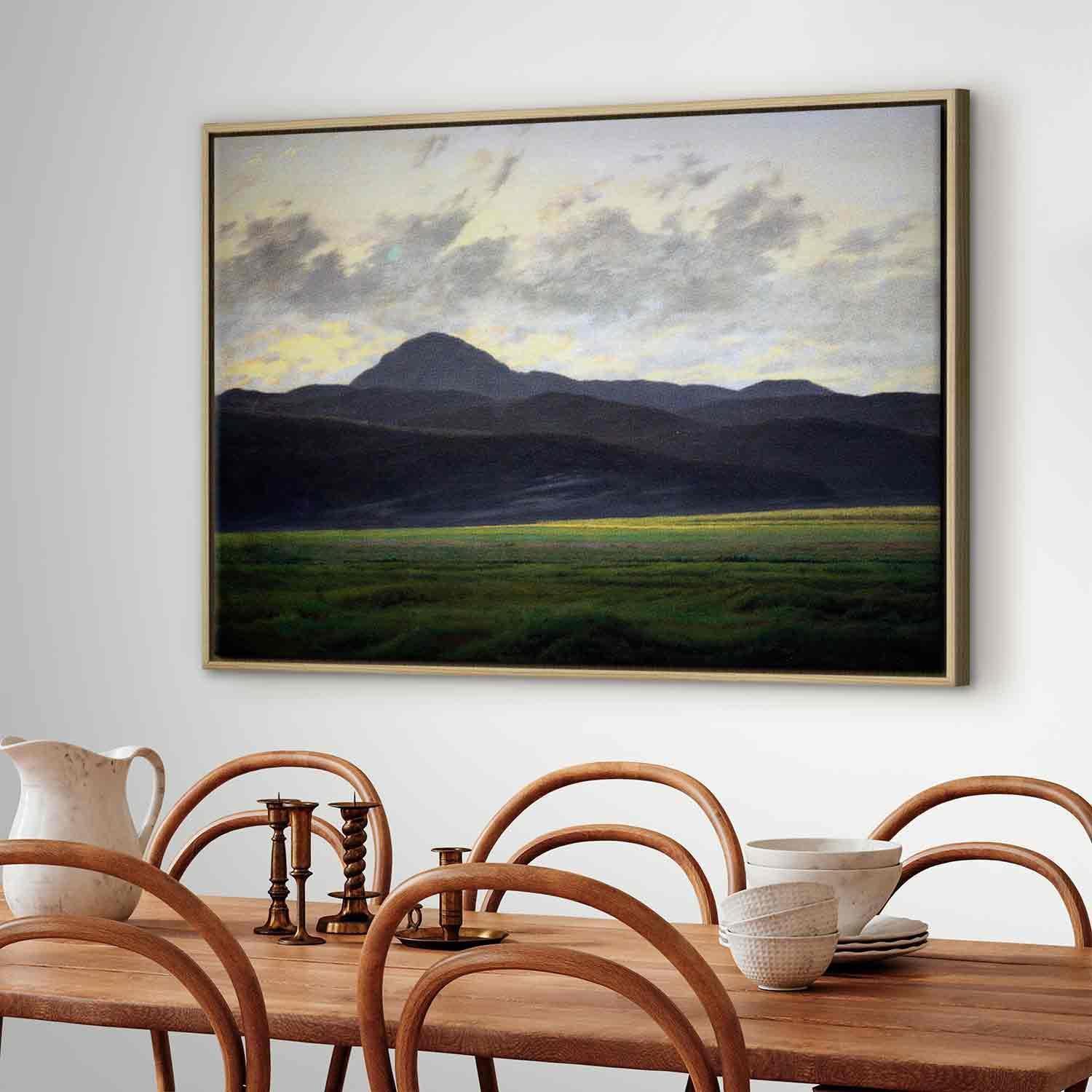 Leinwandbild - Berglandschaft in Böhmen (Caspar David Friedrich) Artgeist