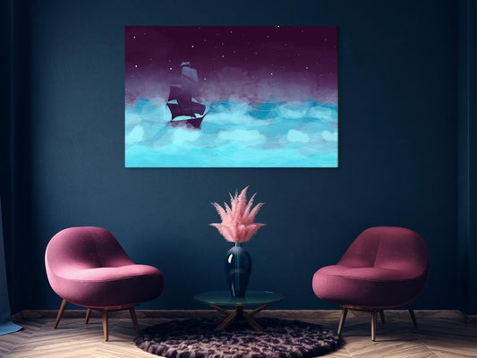 Leinwandbild - Night Waves (1 Part) Wide - Third Variant Artgeist