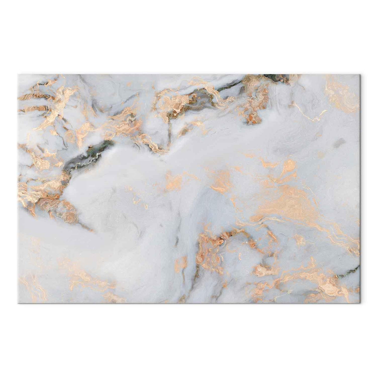 Leinwandbild - White stone – elegant marble with golden reflections