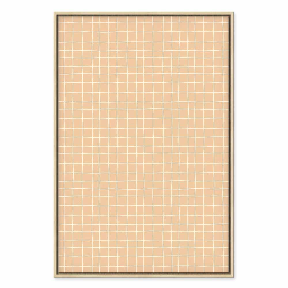 Leinwandbild - Waving Lines - Creamy Grid on a Noisy Pastel Background