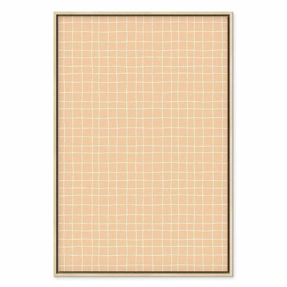 Leinwandbild - Waving Lines - Creamy Grid on a Noisy Pastel Background