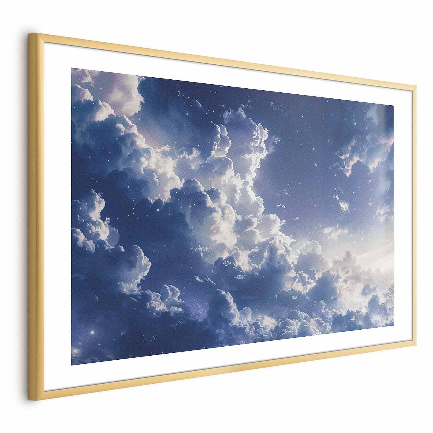 Poster - Starry Clouds and Soft Light Over a Corner of the Sky Artgeist