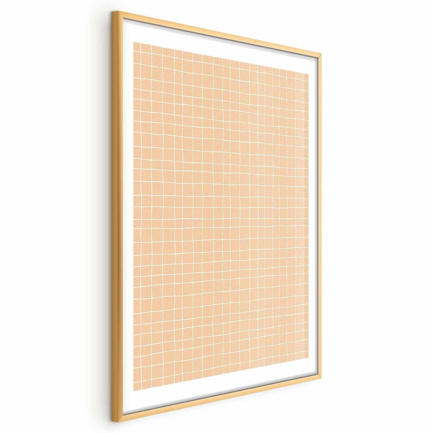 Poster - Lines and Noise - a wavy grid in shades of orange Artgeist