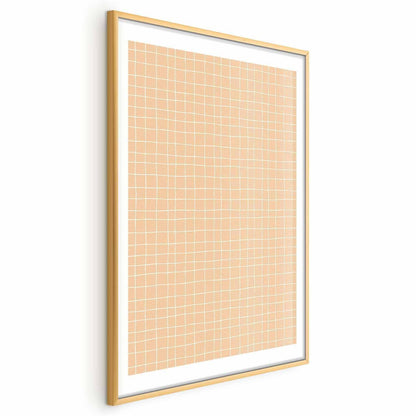 Poster - Lines and Noise - a wavy grid in shades of orange Artgeist