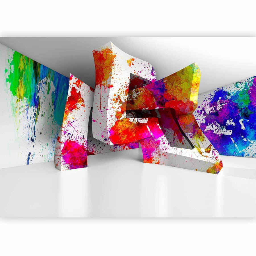 Dreidimensionale Wandgestaltung in Bunte Wandfarben

