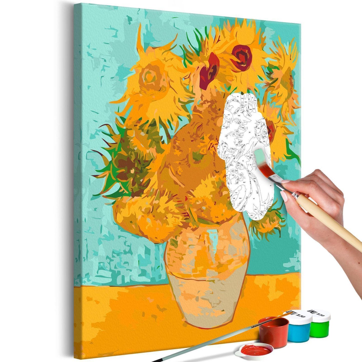 Wandbild zum Ausmalen - Van Goghs Sonnenblumen