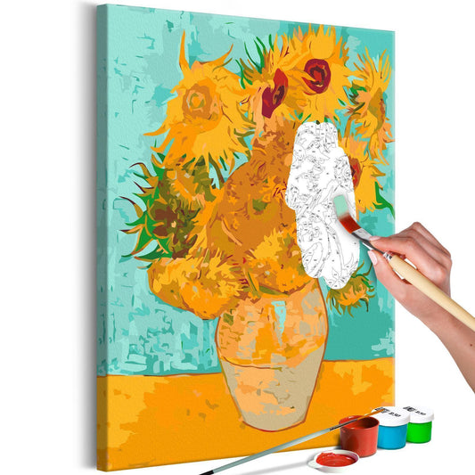 Wandbild zum Ausmalen - Van Goghs Sonnenblumen