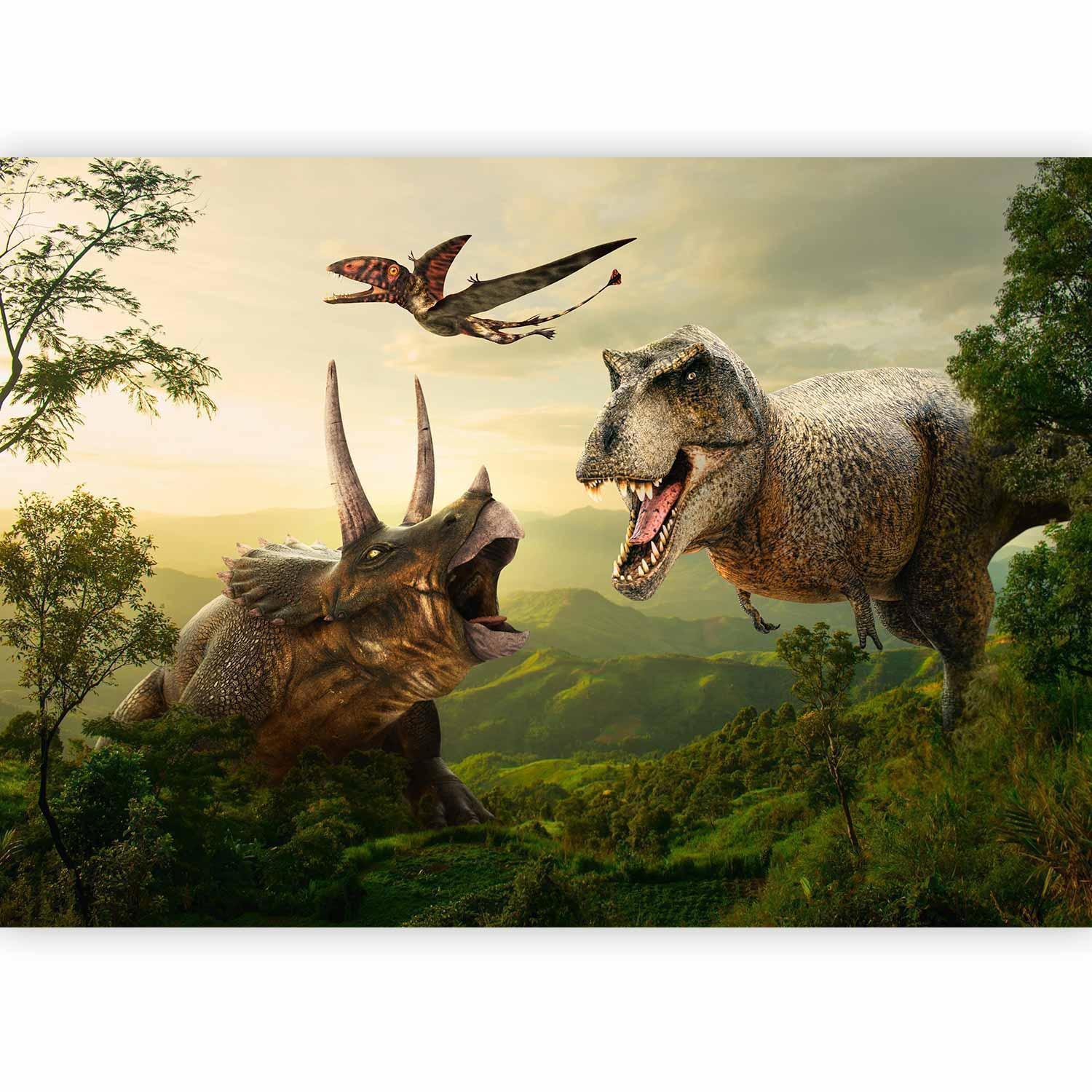 Tapete „Dinosaurier-Platz“ – Abenteuerliche Wandgestaltung fürs Kinderzimmer sawelt.eu