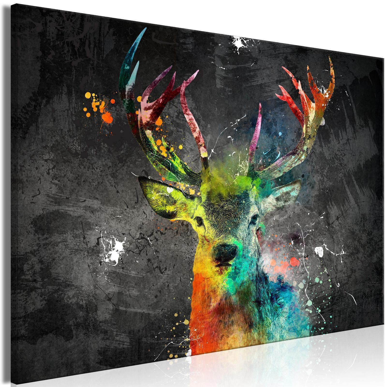 Leinwandbild - Rainbow Deer (1 Part) Wide Artgeist
