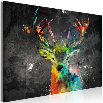 Leinwandbild - Rainbow Deer (1 Part) Wide Artgeist