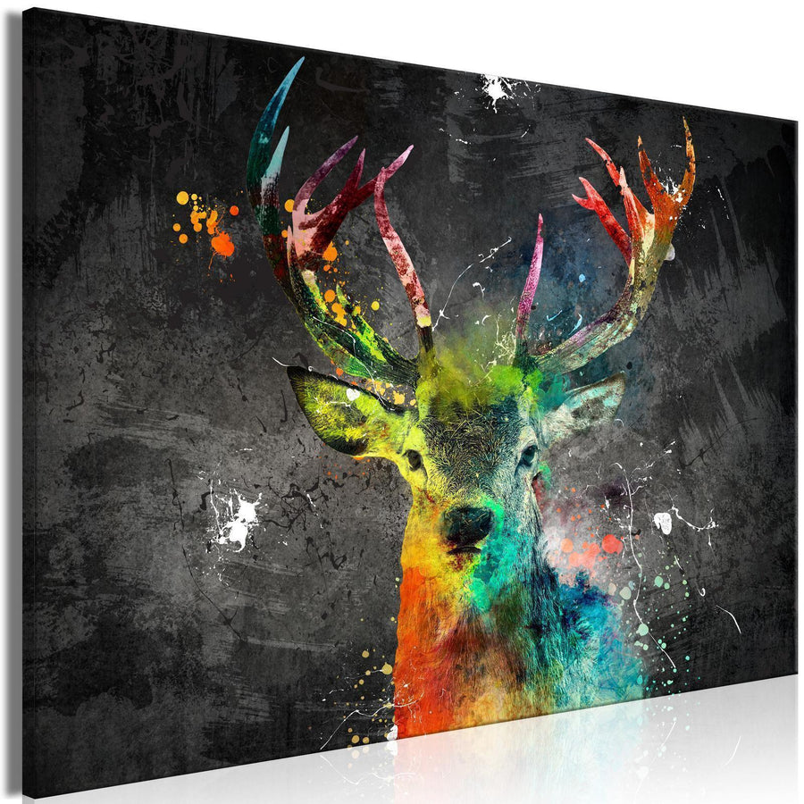 Leinwandbild - Rainbow Deer (1 Part) Wide Artgeist