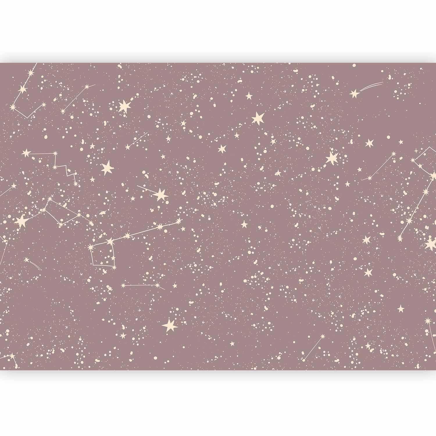 Fototapete - Night Sky - Artistic Constellations and Stars in Pastel Shades Artgeist