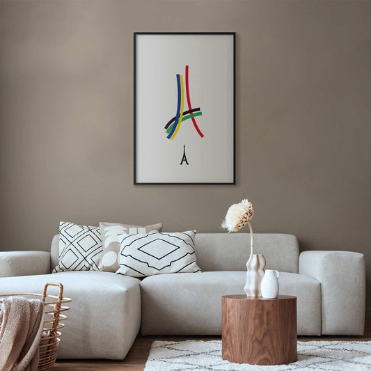 Poster - Eiffel Tower - Colored Graphic - Abstraction Artgeist