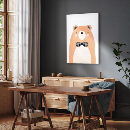 Leinwandbild - Teddy Bear in Bow Tie (1 Part) Vertical