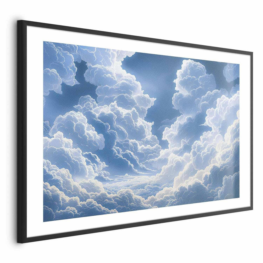 Poster - Blue Sky Breaking Through White, Fluffy Clouds Artgeist